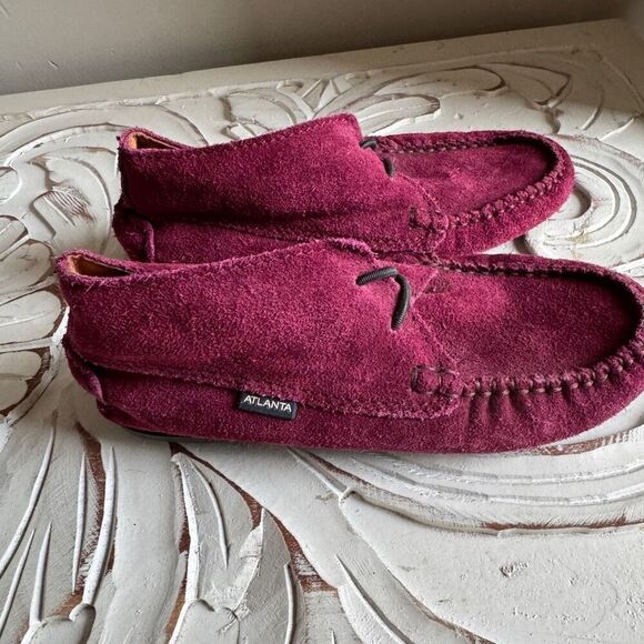 Atlanta Mocassin cranberry suede slip on size 13 - Picture 2 of 8